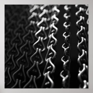 Svartvit metallridå poster