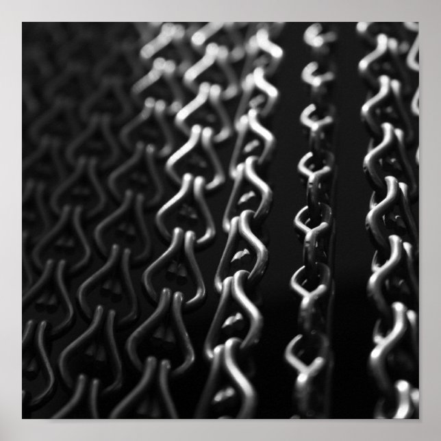 Svartvit metallridå poster (Framsidan)