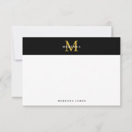 Svartvit, minimal Elegant, enkel, modern och enkel Anteckningskort