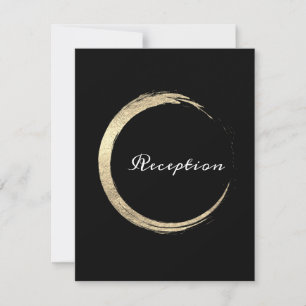 Svartvit minimalism Guld-Elegant-mottagningskort Inbjudningar