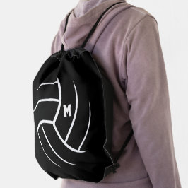 svartvit minimalism volleyball monogramme gympapåse