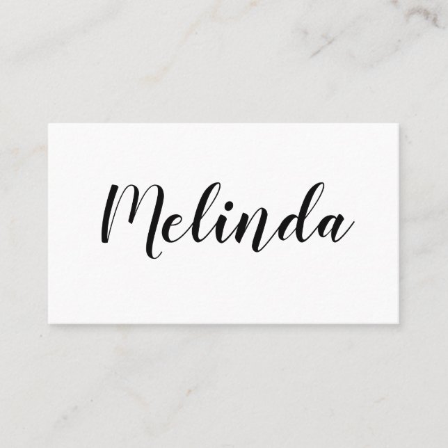 Svartvit minimalist modern visitkort (Framsida)