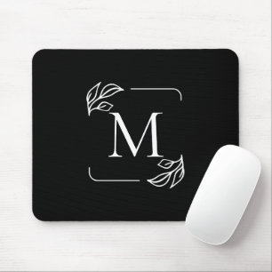 Svartvit minimalistisk Blommigt Musmatta