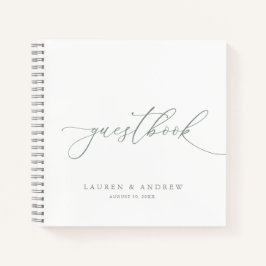 Svartvit, minimalistisk Bröllop-gästbok