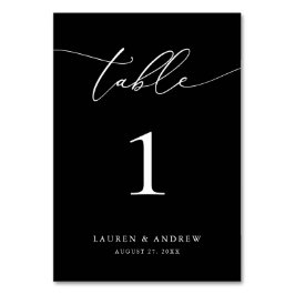 Svartvit minimalistisk Bröllop | Händelsens Anpass Bordsnummer