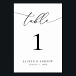 Svartvit minimalistisk Bröllop | Händelsens Anpass Bordsnummer<br><div class="desc">(**SNART: Om du vill beställa justerar du helt enkelt bordsnumret (och namn/datum) och lägger till varje nummer i kundvagnen separat. Checka sedan ut gången du är avslutat.) Vackert,  elegant,  modernt och minimalistiskt bordsnummer kort. Fullständigt anpassade med namn (eller Event Namn) och Datum.</div>