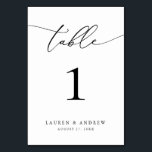 Svartvit minimalistisk Bröllop | Händelsens Anpass Bordsnummer<br><div class="desc">(**SNART: Om du vill beställa justerar du helt enkelt bordsnumret (och namn/datum) och lägger till varje nummer i kundvagnen separat. Checka sedan ut gången du är avslutat.) Vackert,  elegant,  modernt och minimalistiskt bordsnummer kort. Fullständigt anpassade med namn (eller Event Namn) och Datum.</div>