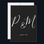 Svartvit minimalistisk Bröllop Inbjudningar<br><div class="desc">.: Minimalistisk bröllopsinbjudan med ett vackert svart omslag och kontrasterande vitt typsnitt .: Framifrån- och innermeddelanden är helt anpassade- ändra text,  typsnitt,  storlekt typsnitt och typsnitt färg. .: Tillgängliga samordningsobjekt .: Utformning finns även i andra färg.</div>