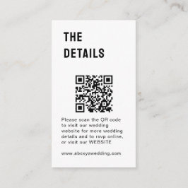 Svartvit minimalistisk Bröllop Tilläggskort