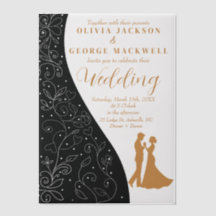 Svartvit minimalistisk Elegant bröllop