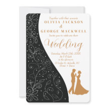 Svartvit minimalistisk Elegant bröllop