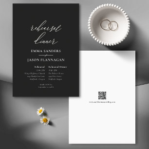 Svartvit, minimalistisk Elegant-middag Inbjudningar