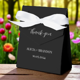 Svartvit, minimalistisk Elegant Modern Bröllop Presentaskar