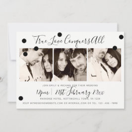 Svartvit minimalistisk enfärgad - LÄGG TILL 3 BILD Inbjudningar