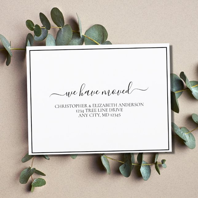 Svartvit, minimalistisk, enkel Flytta för skript Meddelande Vykort (Skapare uppladdad)