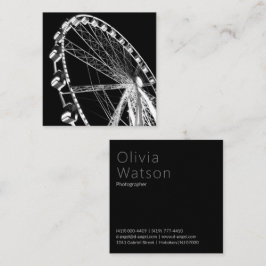 Svartvit, minimalistisk, enkel och modern bild fyrkantigt visitkort