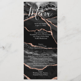 Svartvit, minimalistisk Finare-lyx Bröllop Menu Meny