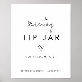 Svartvit, minimalistisk föräldratipp Burk Poster