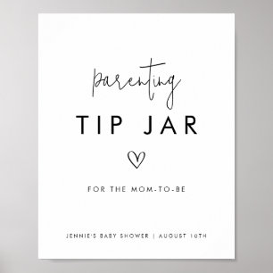 Svartvit, minimalistisk föräldratipp Burk Poster