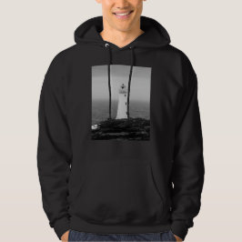 Svartvit minimalistisk fyr hoodie