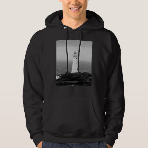 Svartvit minimalistisk fyr hoodie