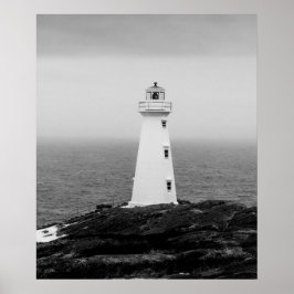 Svartvit minimalistisk fyr poster
