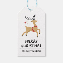 Svartvit minimalistisk God jul Presentetikett