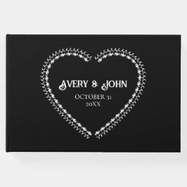 Svartvit minimalistisk gotisk Bröllop Gästböcker