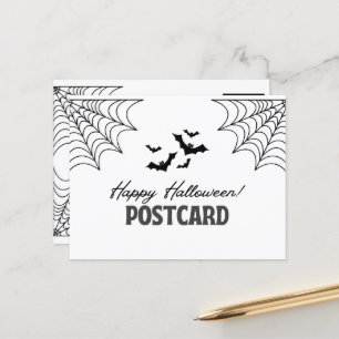 Svartvit minimalistisk Happy halloween Helg Vykort