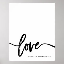 Svartvit minimalistisk Kärlek | Typografi Poster