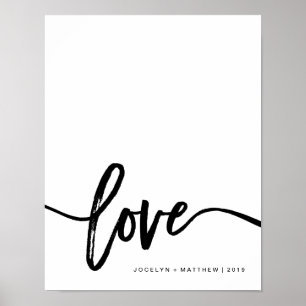 Svartvit minimalistisk Kärlek   Typografi Poster
