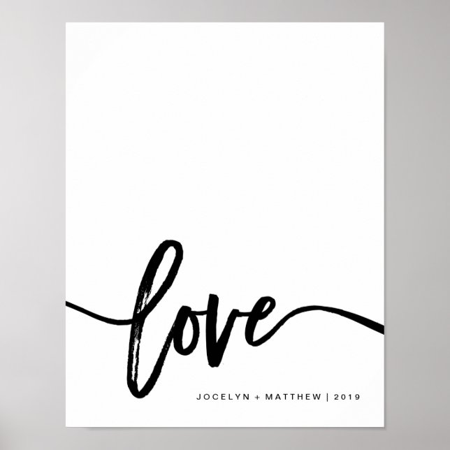 Svartvit minimalistisk Kärlek | Typografi Poster (Framsidan)