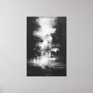 Svartvit, minimalistisk konst | Vård vid midnatt Canvastryck