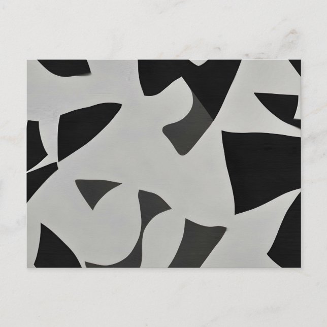Svartvit, minimalistisk konst vykort (Framsida)