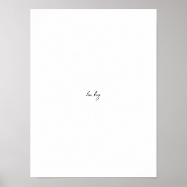Svartvit minimalistisk låg Nyckel Poster (Framsidan)