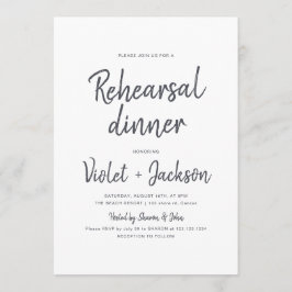 Svartvit minimalistisk manusrehearsal inbjudningar