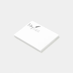 Svartvit, minimalistisk, modern, enkel notarius pu post-it block