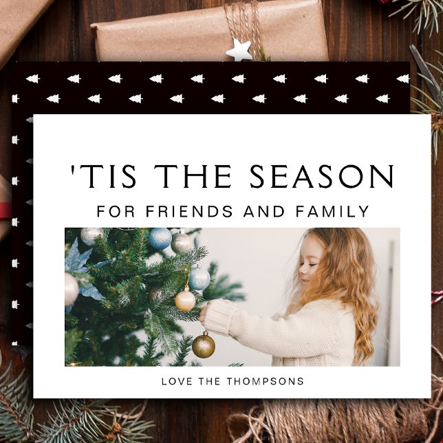 Svartvit, minimalistisk modern fotojul julkort (Skapare uppladdad)