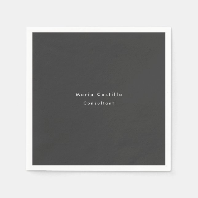 Svartvit minimalistisk modern med enkel Elegant Pappersservett (Framsidan)