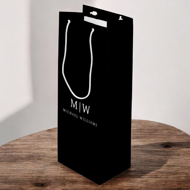 Svartvit, minimalistisk modern Monogram (Skapare uppladdad)