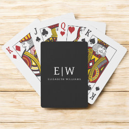 Svartvit, minimalistisk modern Monogram Casinokort