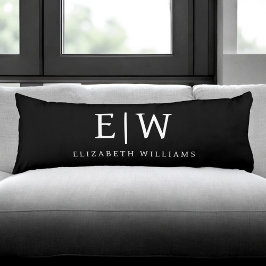 Svartvit, minimalistisk modern Monogram Kroppskudde