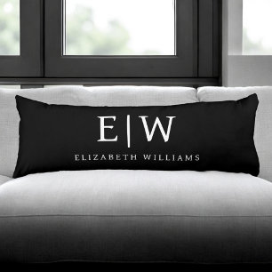 Svartvit, minimalistisk modern Monogram Kroppskudde