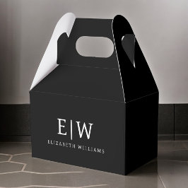 Svartvit, minimalistisk modern Monogram Presentaskar