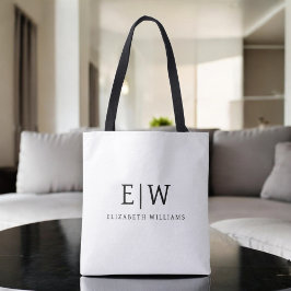 Svartvit, minimalistisk modern Monogram Tygkasse