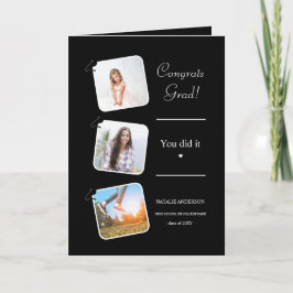 Svartvit, minimalistisk modern Studenten Kort