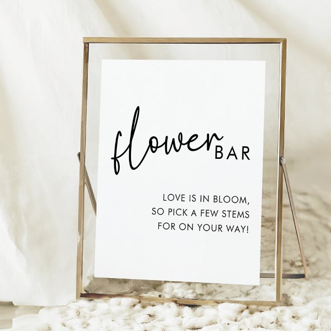 Svartvit, minimalistisk Möhippa, blomma Pub Poster (Skapare uppladdad)