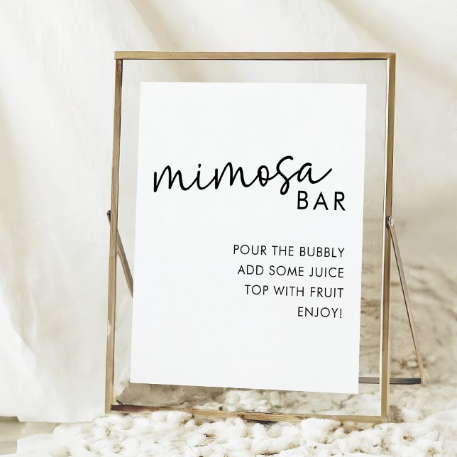 Svartvit minimalistisk Möhippa Mimosa Pub Poster (Skapare uppladdad)
