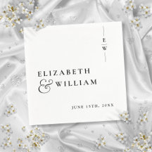 Svartvit, minimalistisk Monogram Bröllop