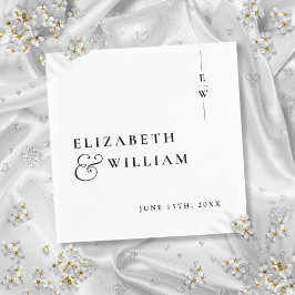 Svartvit, minimalistisk Monogram Bröllop Pappersservett